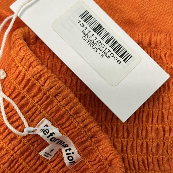 Reformation Isabel citrus orange halter bralette medium festival crop tops - Picture 5 of 6